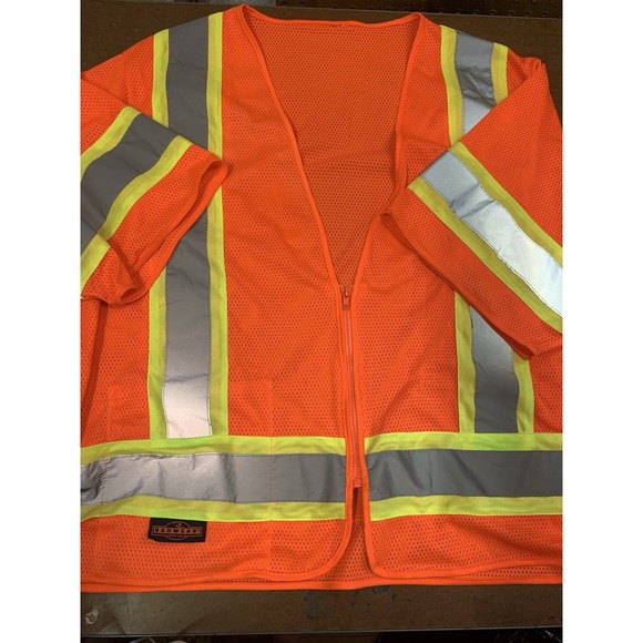Mens XL Orange Hi Vis Radwear By Radians Safety Utility Work Vest - Picture 1 of 5
